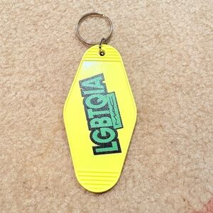 M.A.C Cosmetics LGBTQIA+ Pride Motel Keychain Yellow Retro Key Tag